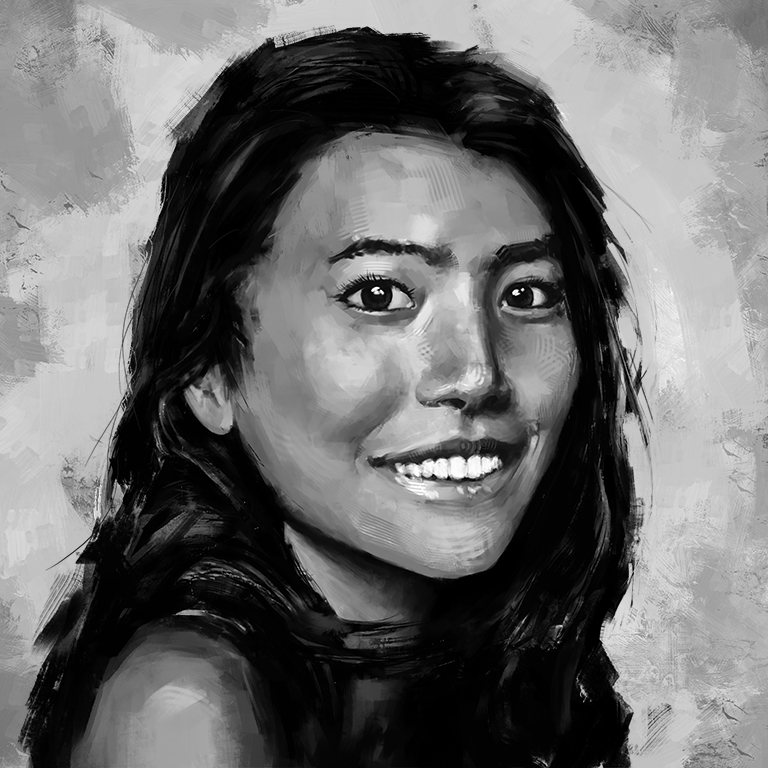 Head sketch black and white study